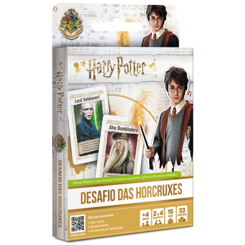 JOGO HARRY POTTER DESAFIO DAS HORCRUXES 33 CARTAS COPAG HOGWARTS SAGA BRUXO MAGIA HP FANTASIA