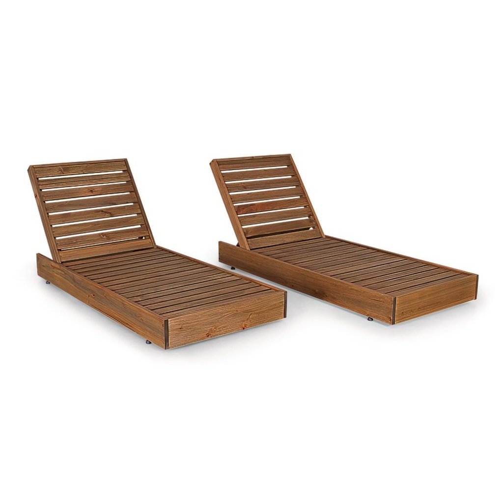 Conjunto 2 Espreguiçadeiras Versatti Rustic Yescasa Marrom/Nogueira Não
