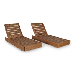 Conjunto 2 Espreguiçadeiras Versatti Rustic Yescasa Marrom/Nogueira Não
