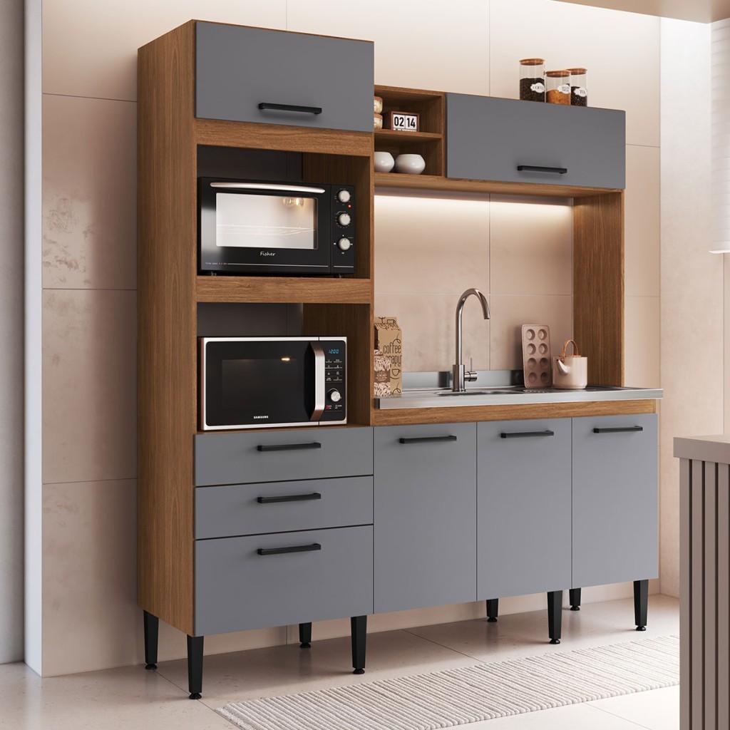 Cozinha Compacta Mel 6 Portas 2 Gavetas - Irm Móveis