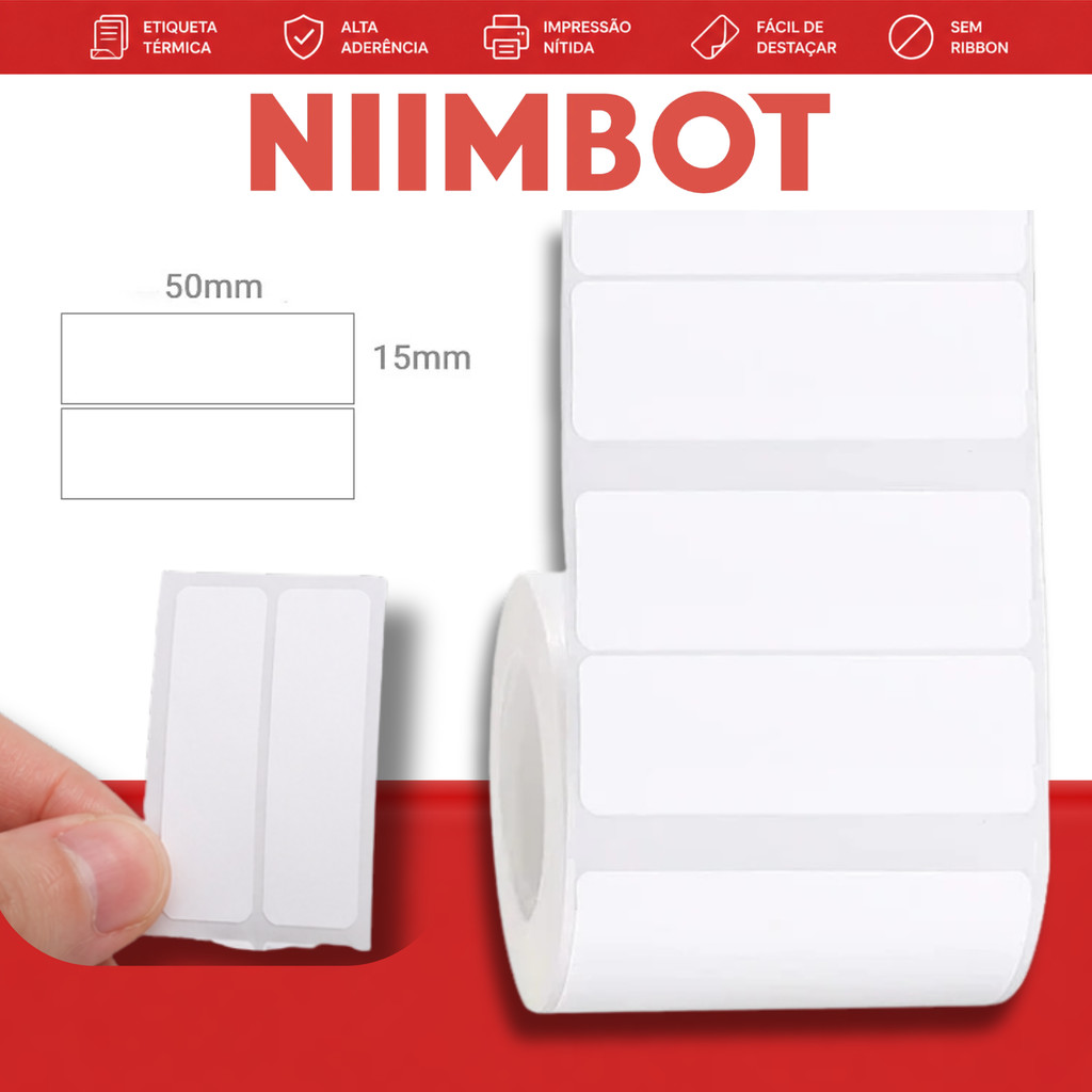 1 Rolos Etiqueta Niimbot B1/b21 50x15mm dupla (460un)