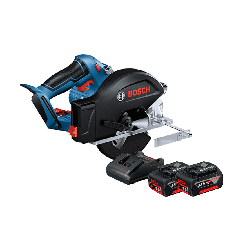 Cortadora de Metal 5.38" a Bateria 18V Bosch GKM 18V-50 com 2 Bateria 18V 4Ah Carregador Bivolt