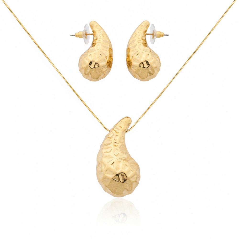 Conjunto Gota Orgânica Banhado | Feminino | Banhado Ouro 18K | Antialérgico | Semijoia | LABRILHO Joias