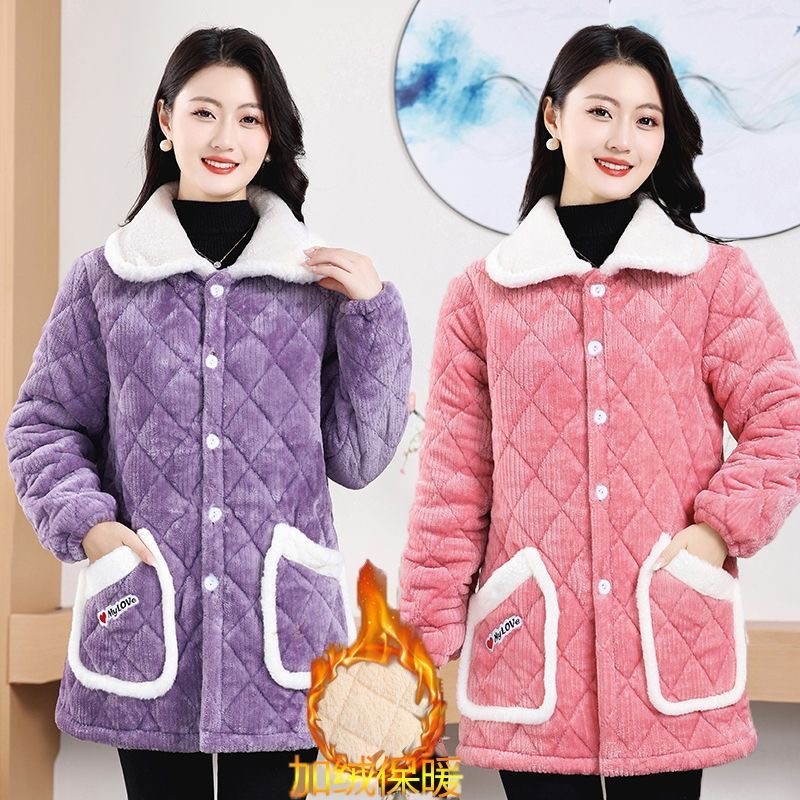 W Forro de lã de inverno novo estilo jaqueta acolchoada de algodão quente espessada casaco de tamanho grande macacão fem