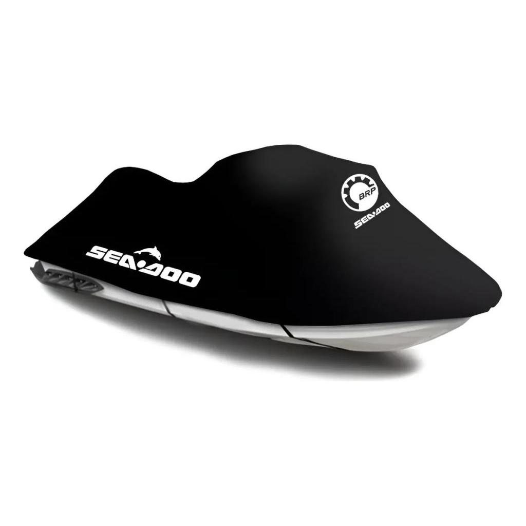 Capa P/ Jet Ski Sea Doo Spark 2 Lugares - Logo Spark - Lycra Preto
