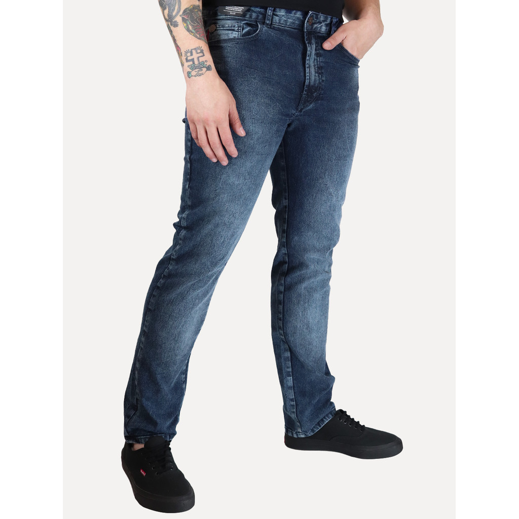 Calça Ellus Original Jeans Masculina Slim Sprouting LY IV Metal Zetex Azul Médio