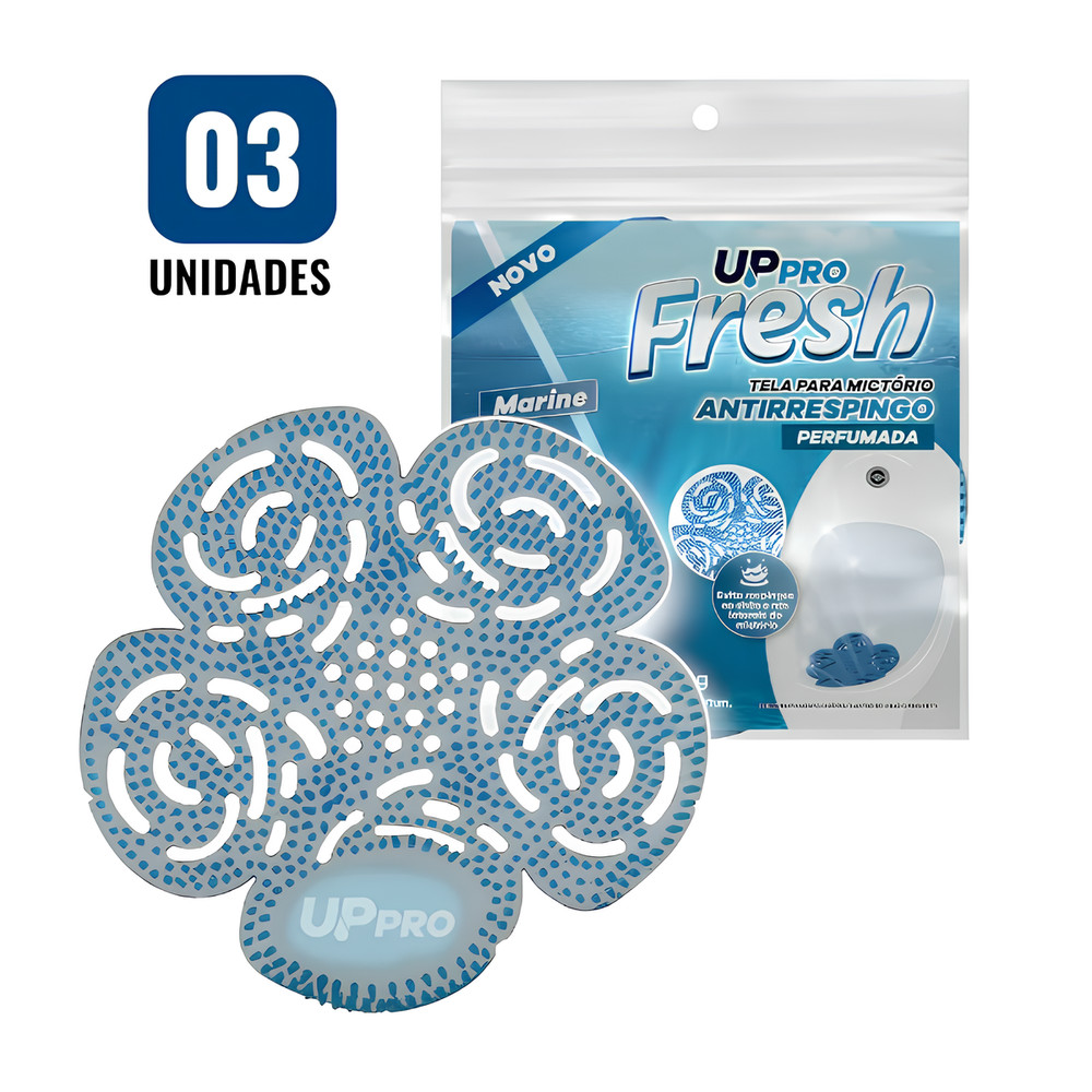 Kit 3 Telas Perfumadas Mictório UPPRO Marine Azul Antirrespingo - Higiene e Odor Controlado