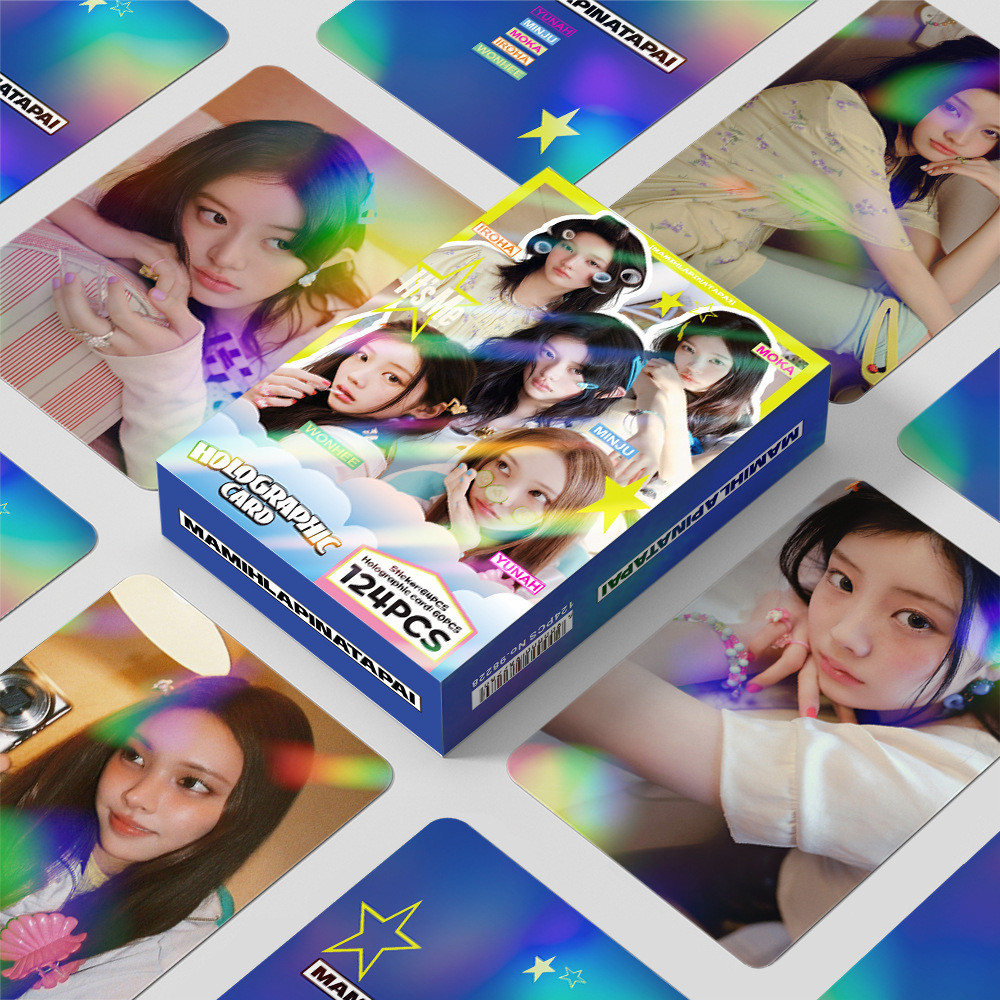 124 Pçs/Caixa Kpop Idol ILLIT MAMIHLAPINATAPAI Ablum Cartões Fotográficos laser lomo Cartão Para Coleções De Fãs