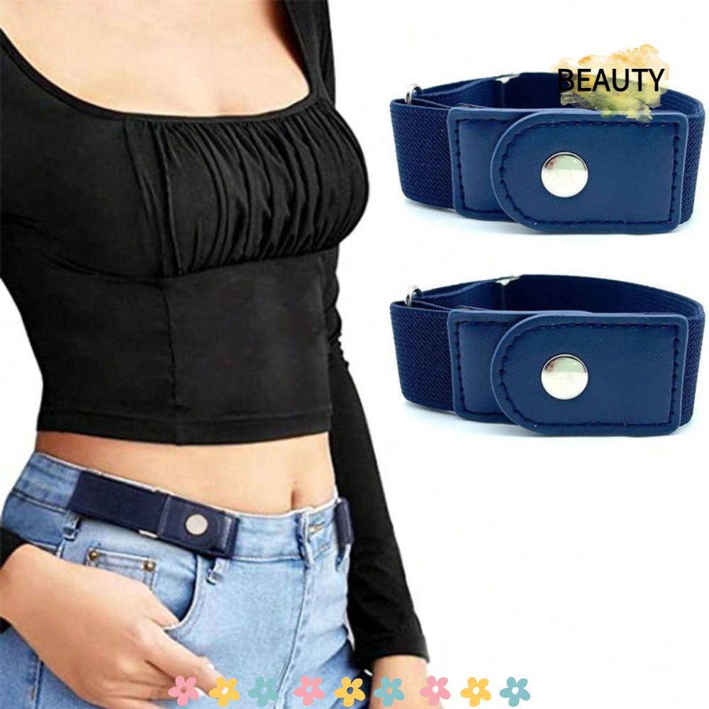 BEAUTYHOMEBR 2 Unidades/Conjunto Cinto Elástico , Ajustável Sem Fivela , Calças Invisíveis De Lona Com Jeans