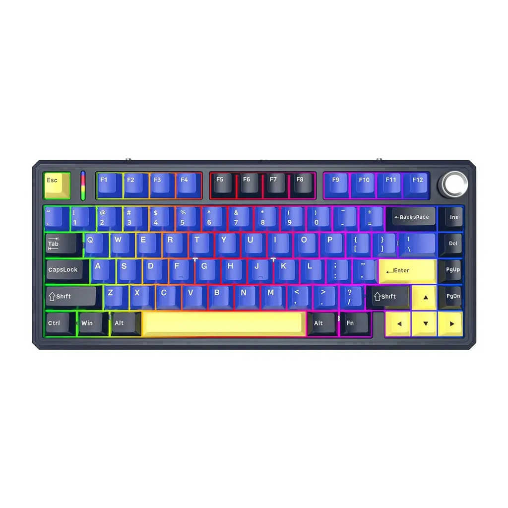 Teclado Mecanico Gamer Sem Fio Tri Mode Bluetooth Fire Phoenix Bk-f75 Pro