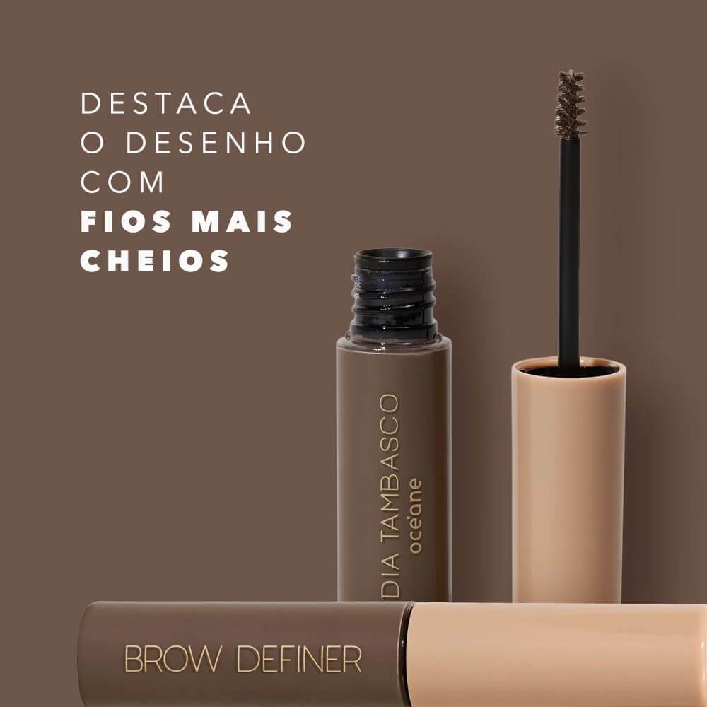 Kit Máscara de Sobrancelha Castanho Escuro + Lápis de Sobrancelhas Retrátil Escuro Nádia Tambasco By Océane (2 Produtos)