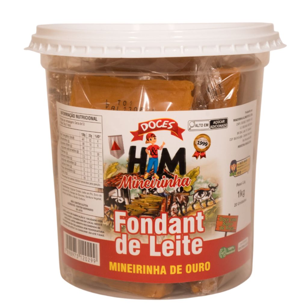 Doce c/ Leite Mineirinha 1kg Pote c/ 20 - Doces H & M