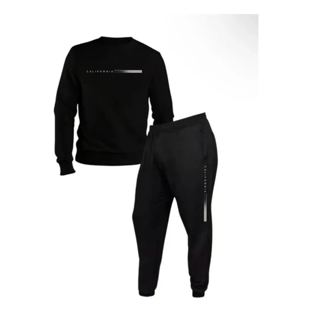 Conjunto Moletom Careca Masculino California Blusa De Frio + Calça Moletom Estampados Unissex Outono/Inverno