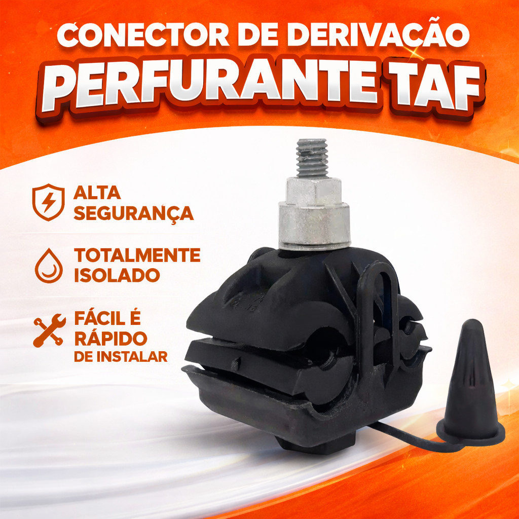 Conector Derivação TAF CDP 1,5-10 / 4-35 / 16-120mm  Vampiro Piranha Morcego Piercing Terminal Eletrico