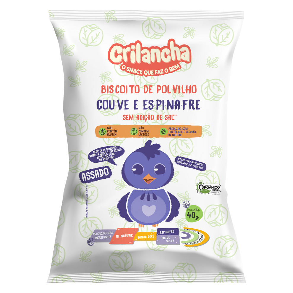 BISCOITO DE POLVILHO COUVE E ESPINAFRE CRILANCHA 40 G