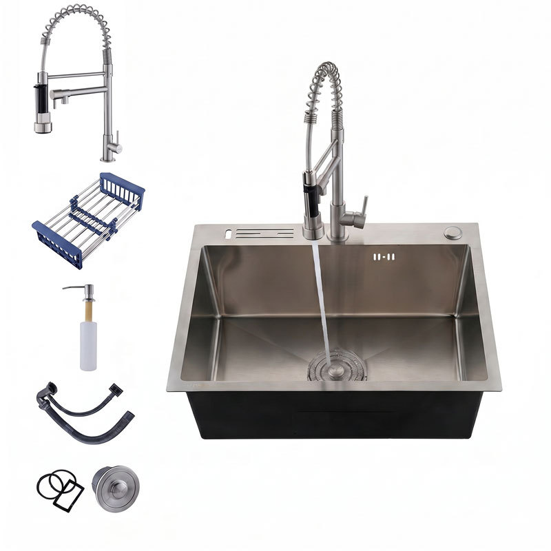 Cuba 60x45cm Inox com Porta-Facas + Torneira Água Fria – Kit Completo para Cozinha Gourmet