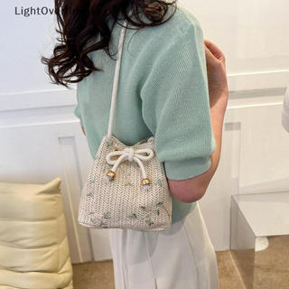 Bolsa De Ombro Com Cordão , Casual , Verão , Praia , Tecido , Palha , Pequena , Grande Capacidade , Crossbody