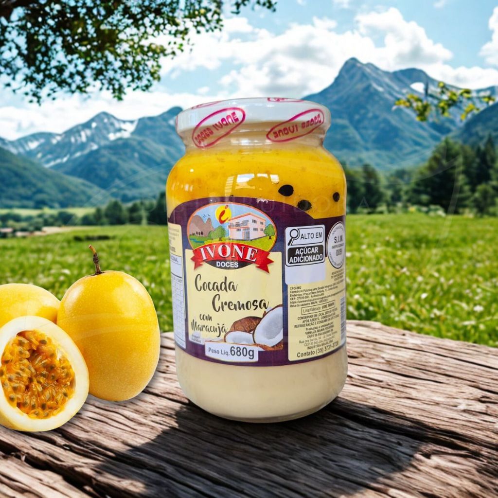 Cocada Cremosa com Maracujá Ivones Doce 680g | Feita em Minas Gerais Doce Artesanal e Cremoso