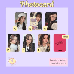 Photocard Fanmade Yunah Illit Selcas (modelo 2) | K-pop | Papel Fotográfico Laminado | Unidade ou Set
