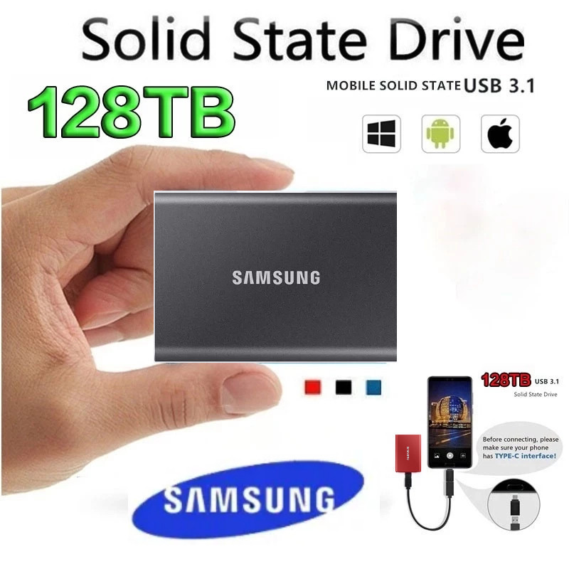 🔥🔥SAMSUNG T5 SSD Portátil 1TB 4TB 8TB 16TB 30TB 60TB Unidade De Estado Sólido Ex