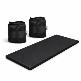 IMPERDIVEL! Kit Fitness Caneleira Par PRETO Ajustável + Colchonete PRETO Academia 90x40x3cm Confortável e Resistente