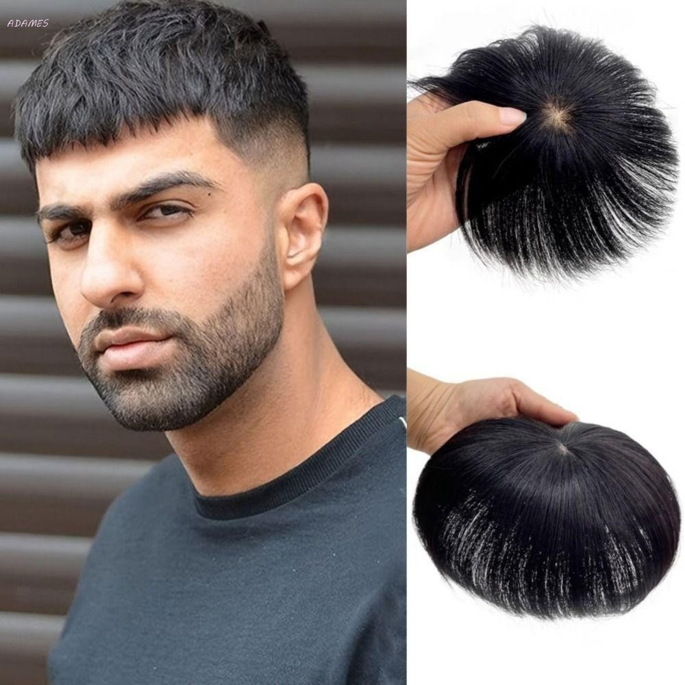 ADAMES Franja De Cabelo Masculina , Elegante Peruca Curta E Reta Com Prendedor , Extensões Natural