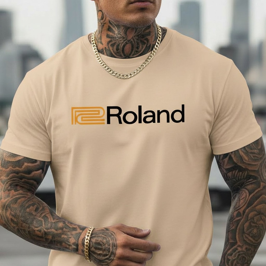 Camiseta Básica Casual Masculina, Estampada Rolan-d Estiloso Premium Academia Treino Presente
