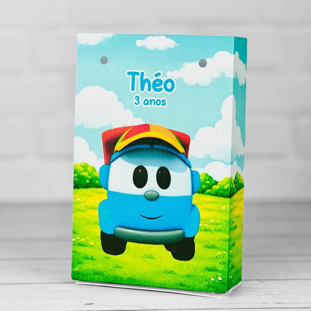 Sacolinha Personalizados LEO O CAMINHÃO (PEGUE E MONTE) / Lembrancinha Mimos Festa Aniversário Infantil