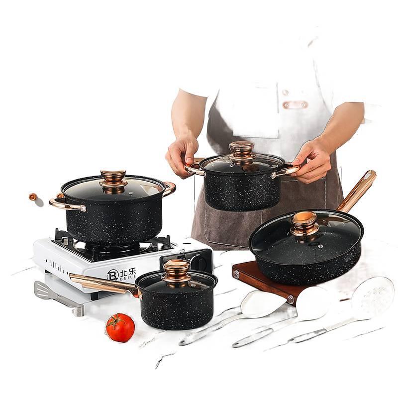 Conjunto de combinação de panela de sopa de pedra médica panela antiaderente panela de sopa doméstica Keming panela quen