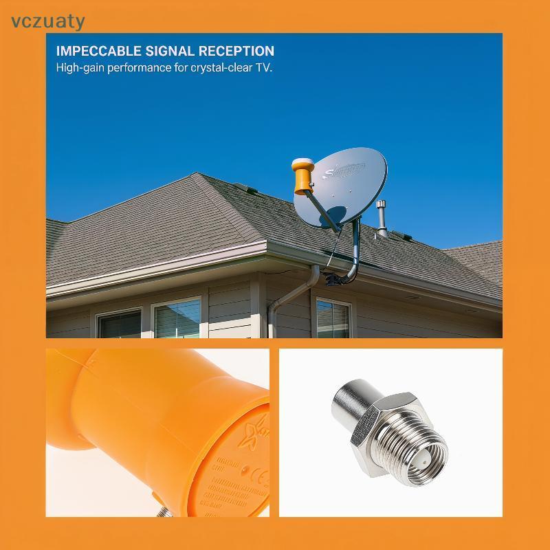 vczuaty KU Band 4K Ultra HD Conversor Linear Único LNB Receptor De TV Satélite Universal Para Áreas Remotas De Recepção