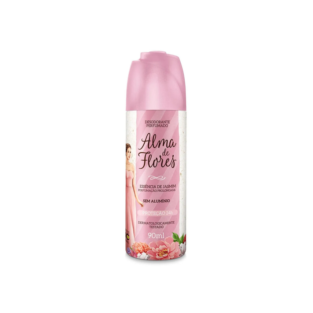 Kit 6 Desodorante Alma de Flores Jasmim Feminino 24h 90ml
