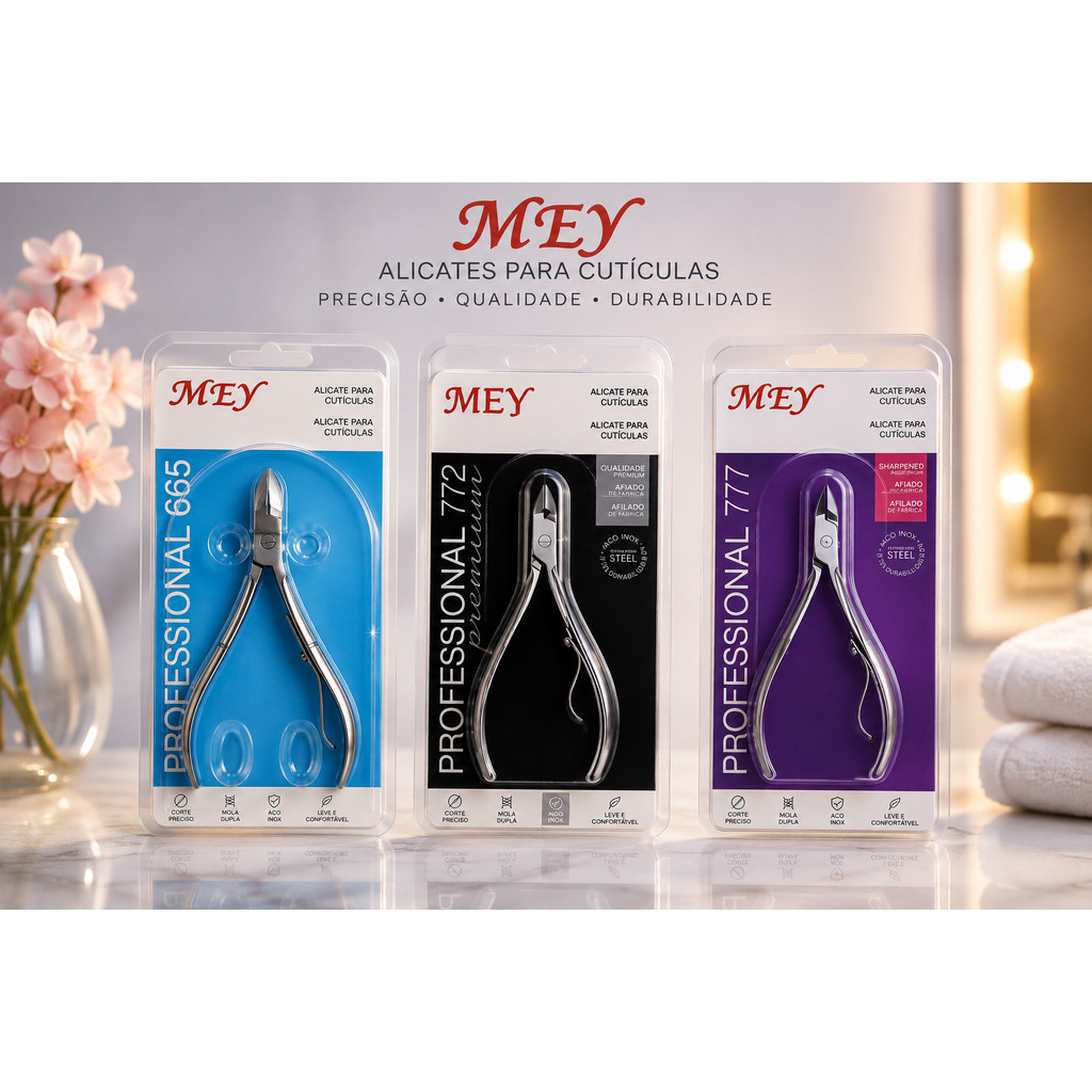 Alicate de Cutícula Unha 777,772 para Manicure Profissional/MEY/IMPORTADO