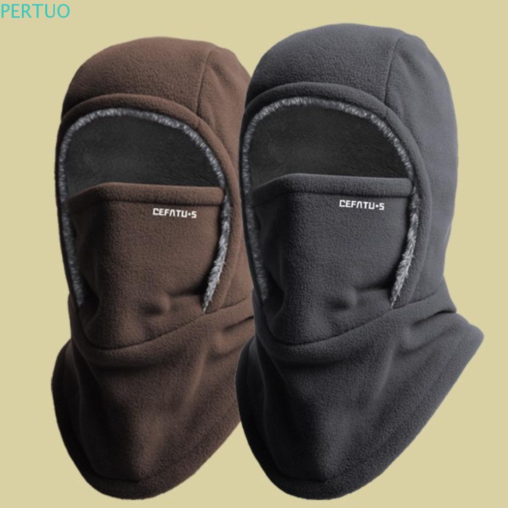 PERTUO Capuz E Chapéu Quente , Boné De Ciclismo Balaclava Térmica À Prova De Frio Grosso Vento Para Esqui