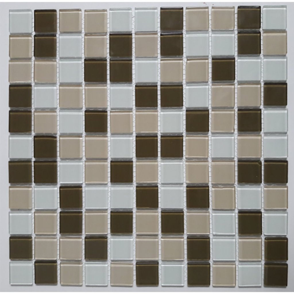Pastilha de Vidro Cristal de 30cm X 30cm Rende  Glass Mosaic Bege
