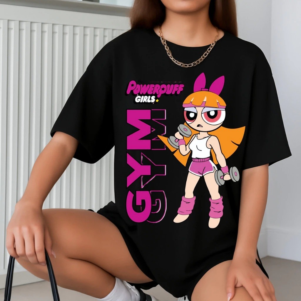 Camiseta Estampada Inspirado Super Poderosas Gym Florzinha Unissex 100% Algodão Frete Grátis Rápido Plus Size