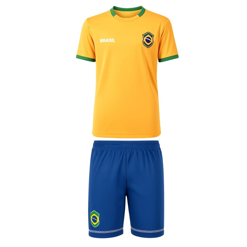 Uniforme Brasil Infantil Conjunto Mini Craque Oficial Jr