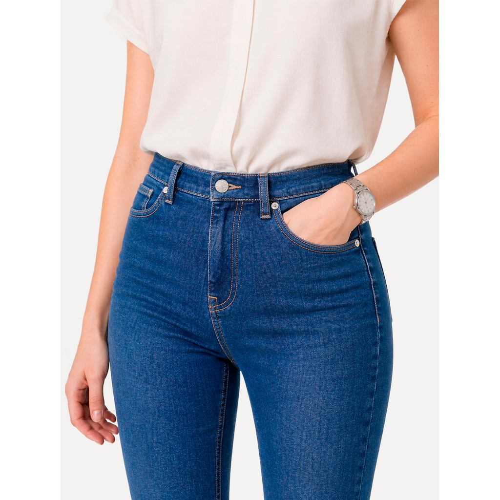 Imagem Calça Levis Original Jeans Feminina 721 Skinny High Rise Azul Marinho
