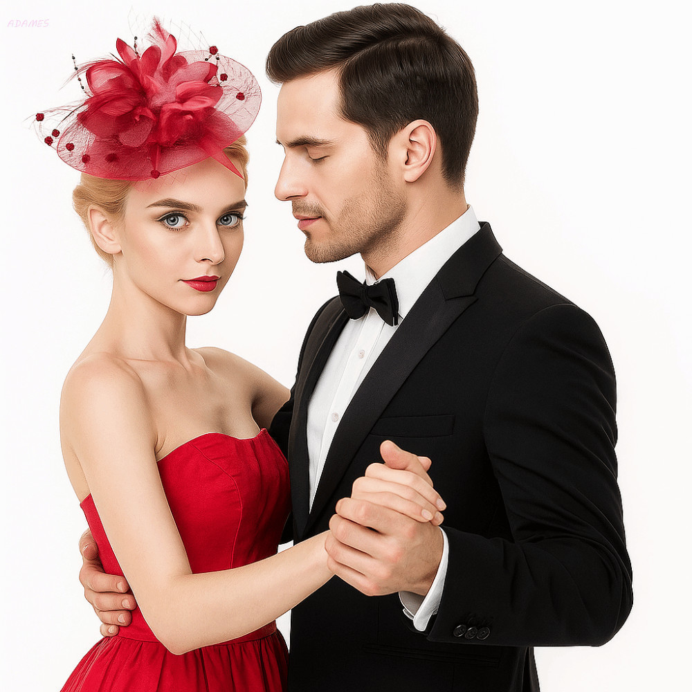 Chapéu de Véu de Seda Adam, Chapéu de Rede com Plumas Elegante, Aro de Cabelo Exquisito para Noivas