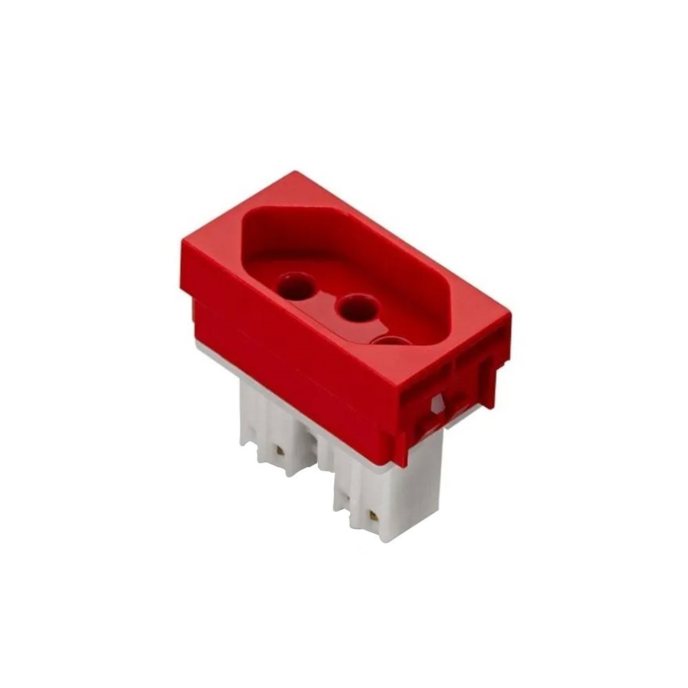 Tomada Módulo Steck Stella 2P+T 20A 250V Vermelho
