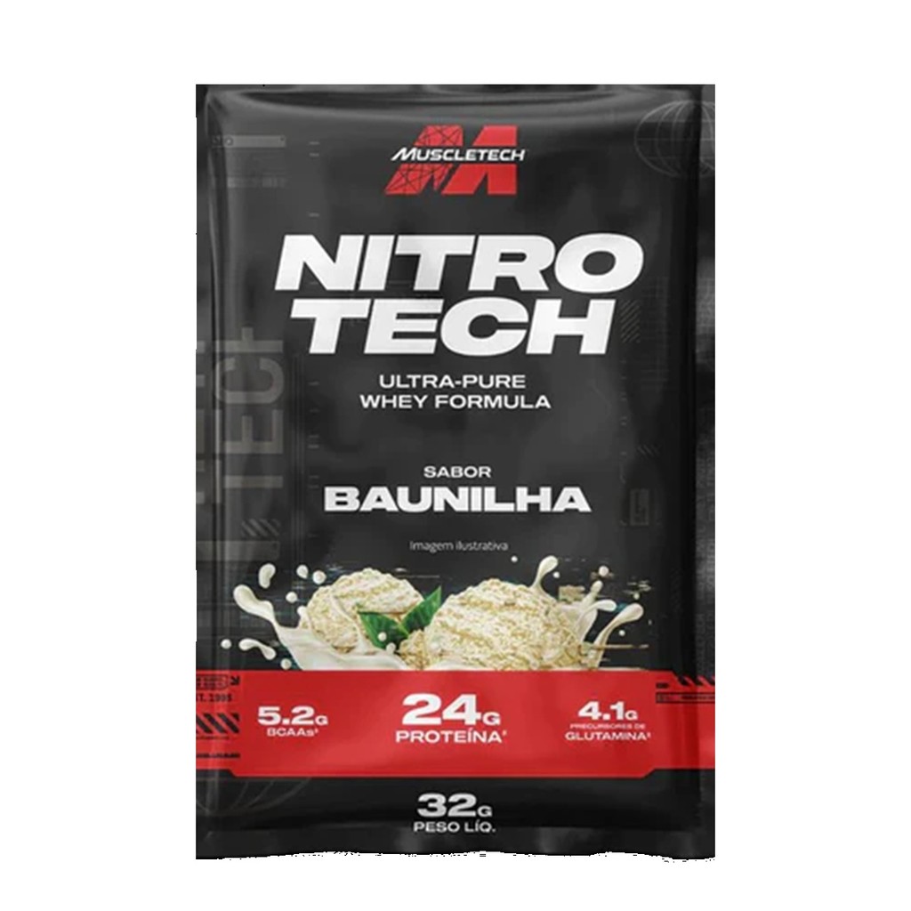 Whey Protein Nitro Tech 10 Sachês 32g Muscletech Baunilha