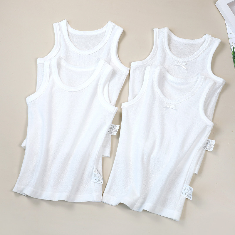 2 pacote Plough suor pano malha crianças colete branco estilingue masculino feminino bebê puro algodão fino oco sem mang