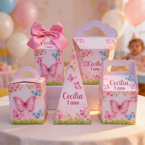 Kit Festa Personalizada Tema Jardim Encantado Borboletas I Com Laço l  Aniversário l Lembrancinha de festa Pegue E Monte