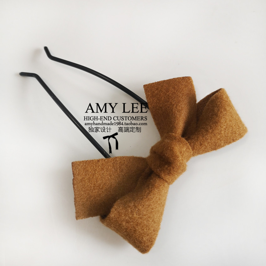 Amy jóias moda hairpin arco hairpin em forma de U clipe outono inverno novo estilo único cor sólida lã Casual hairpin