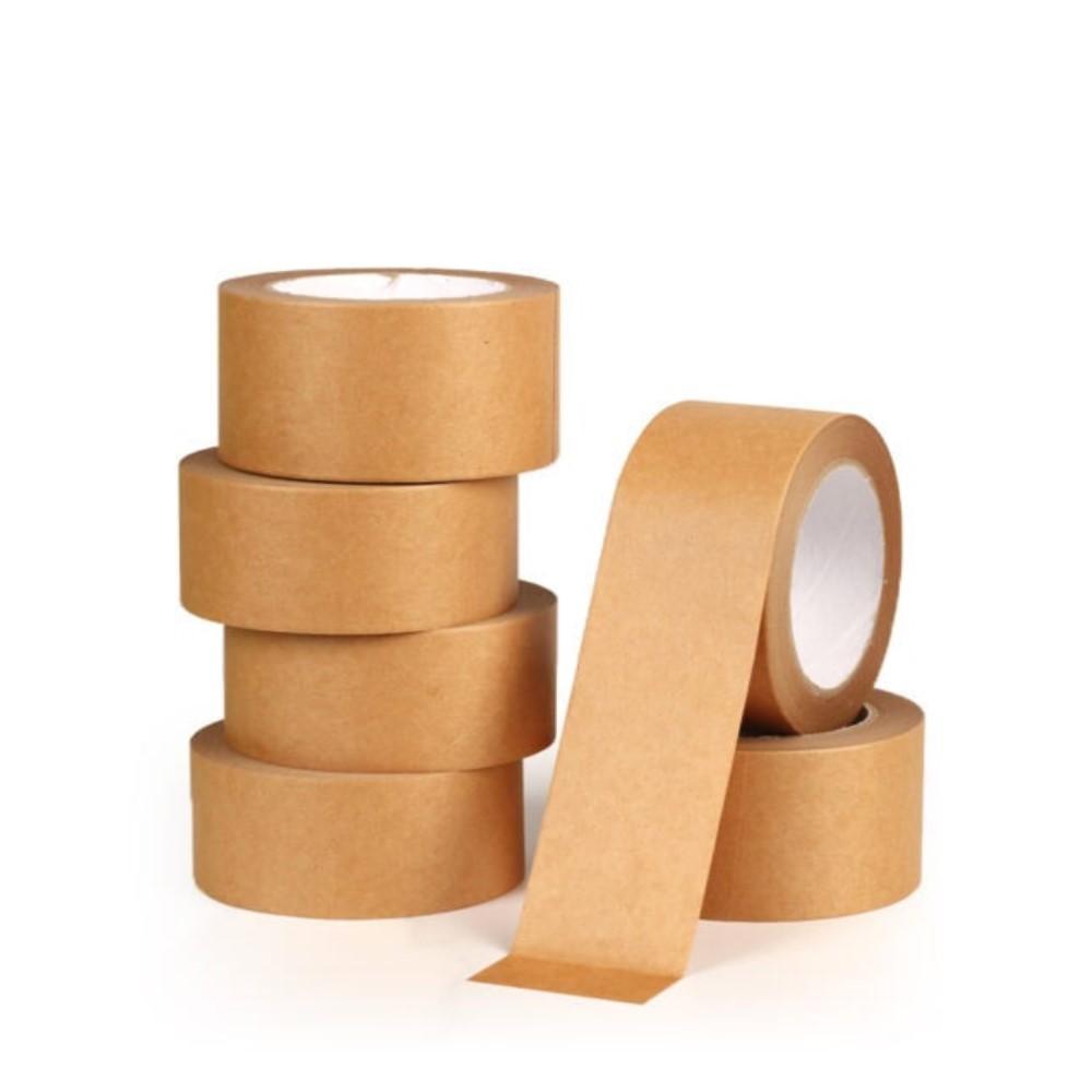 KIT 6 ROLOS FITA ADESIVA KRAFT CREPE CAIXA EMBALAGEM ECOMMERCE 50M PAPEL CREPADO EXTRA FORTE LARGA 50CM MARROM