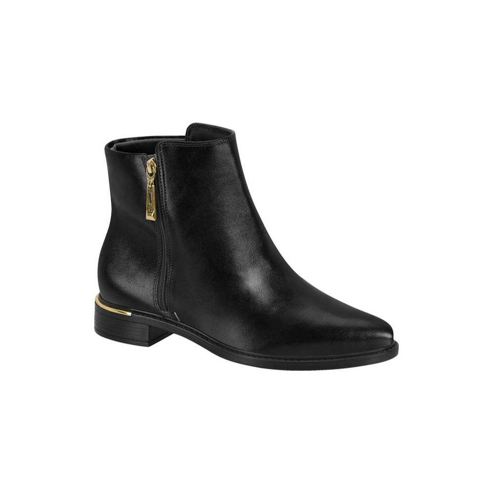 Bota Vizzano Feminina Cano Curto Confortável Zíper Preto