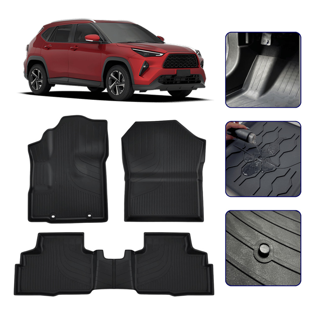 Jogo de Tapete Tipo Bandeja 3D para Yaris Cross Hibrido 2026 2027 Kit Linha Prem