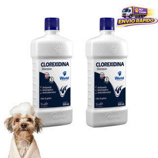 Kit 2 Shampoo Clorexidina Dug’s 500ml para Cães e Gatos