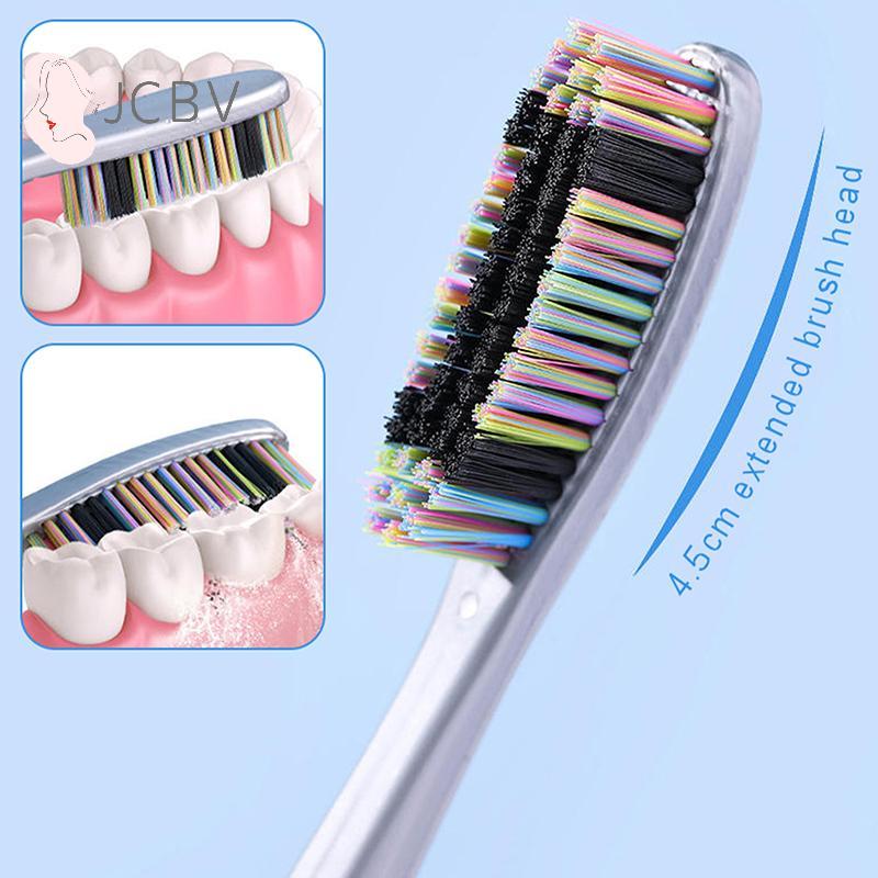 [JCBV] 1/5 Unidades Escova De Dentes De Cerdas De Cabeça Grande Adulto Antiderrapante Amplo Design Limpeza Oral Profunda