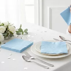 Guardanapo de Papel - Azul Bebê - 33cm - 20 unidades - Silver Festas - Rizzo