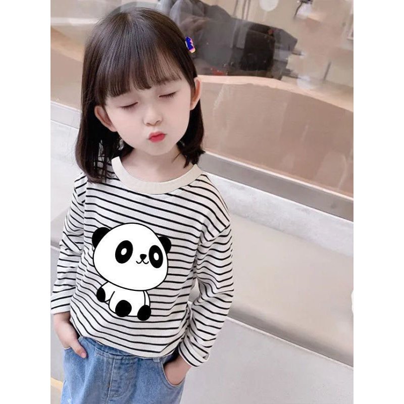 100% algodão meninas topos camisas de fundo das crianças camisetas de manga comprida listrado novo estilo 2026 primavera